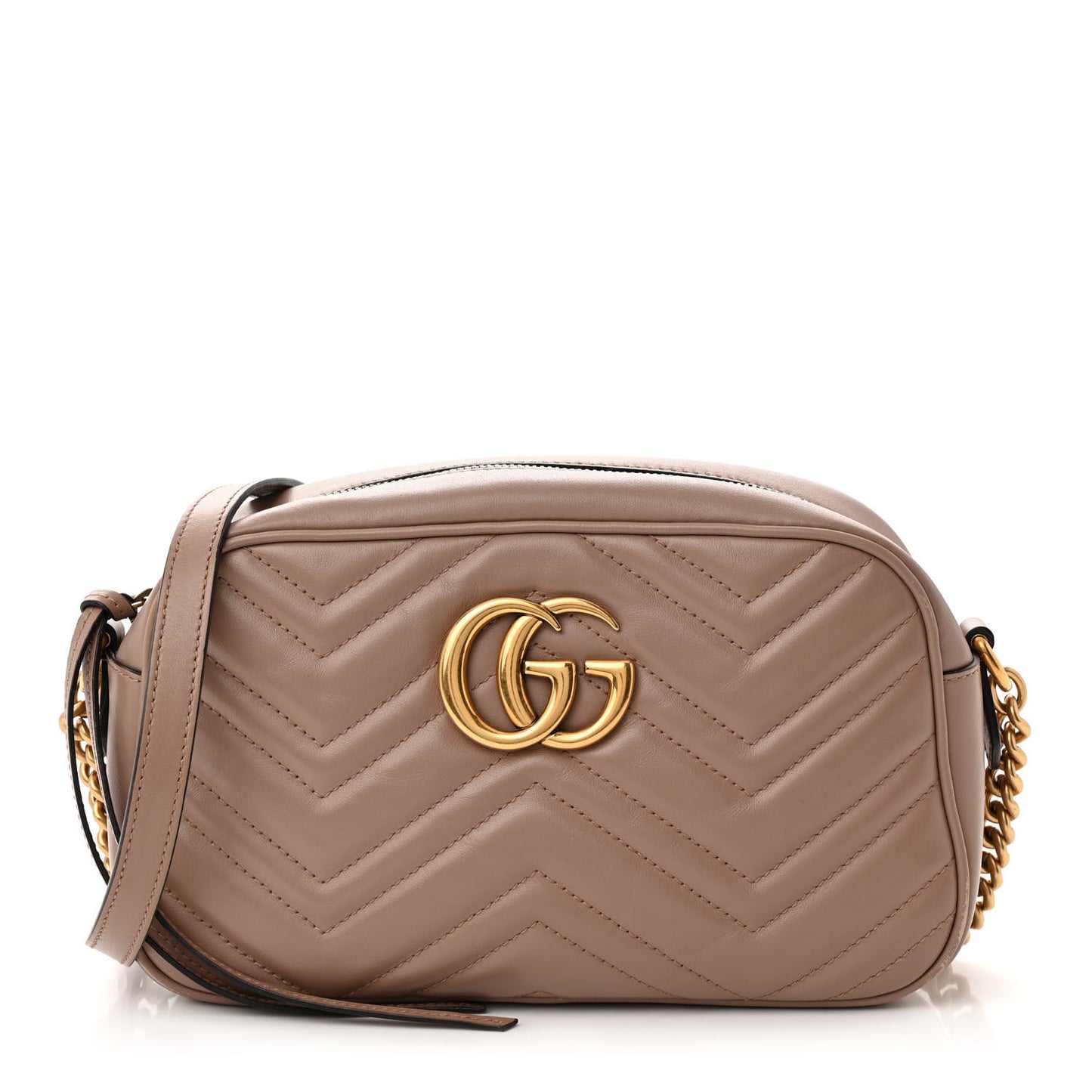 Calfskin Matelasse Small GG Marmont Chain Shoulder Bag Porcelain Rose