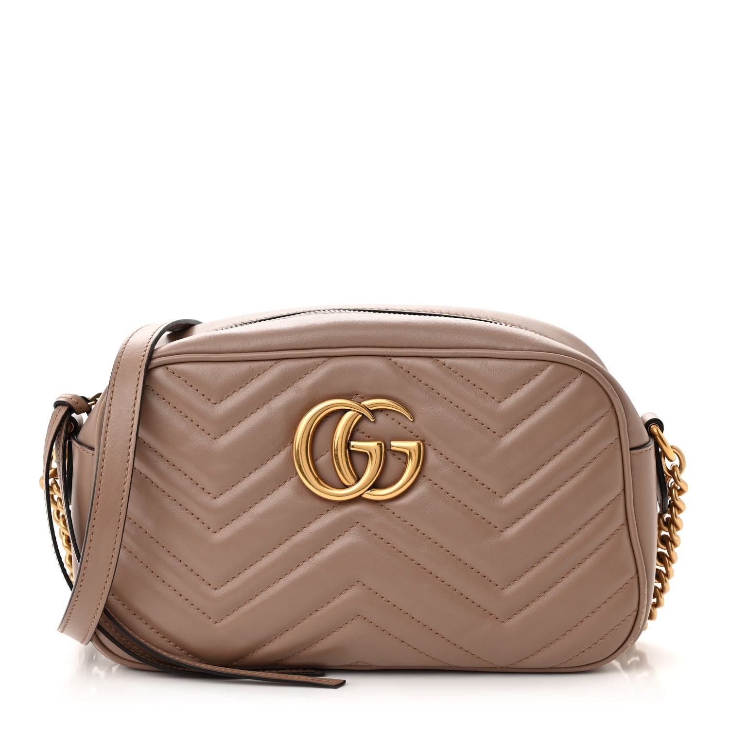 Gucci Calfskin Matelasse Small GG Marmont Chain Shoulder Bag Porcelain Rose 1 of 10