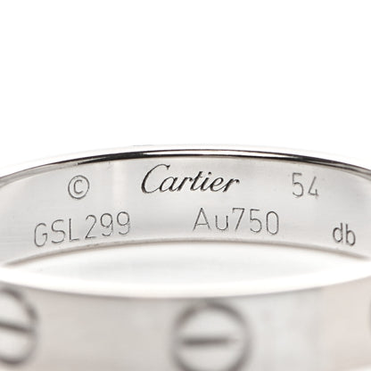 Cartier 18K White Gold 3.5mm LOVE Wedding Band Ring 54 6.75 4 of 6