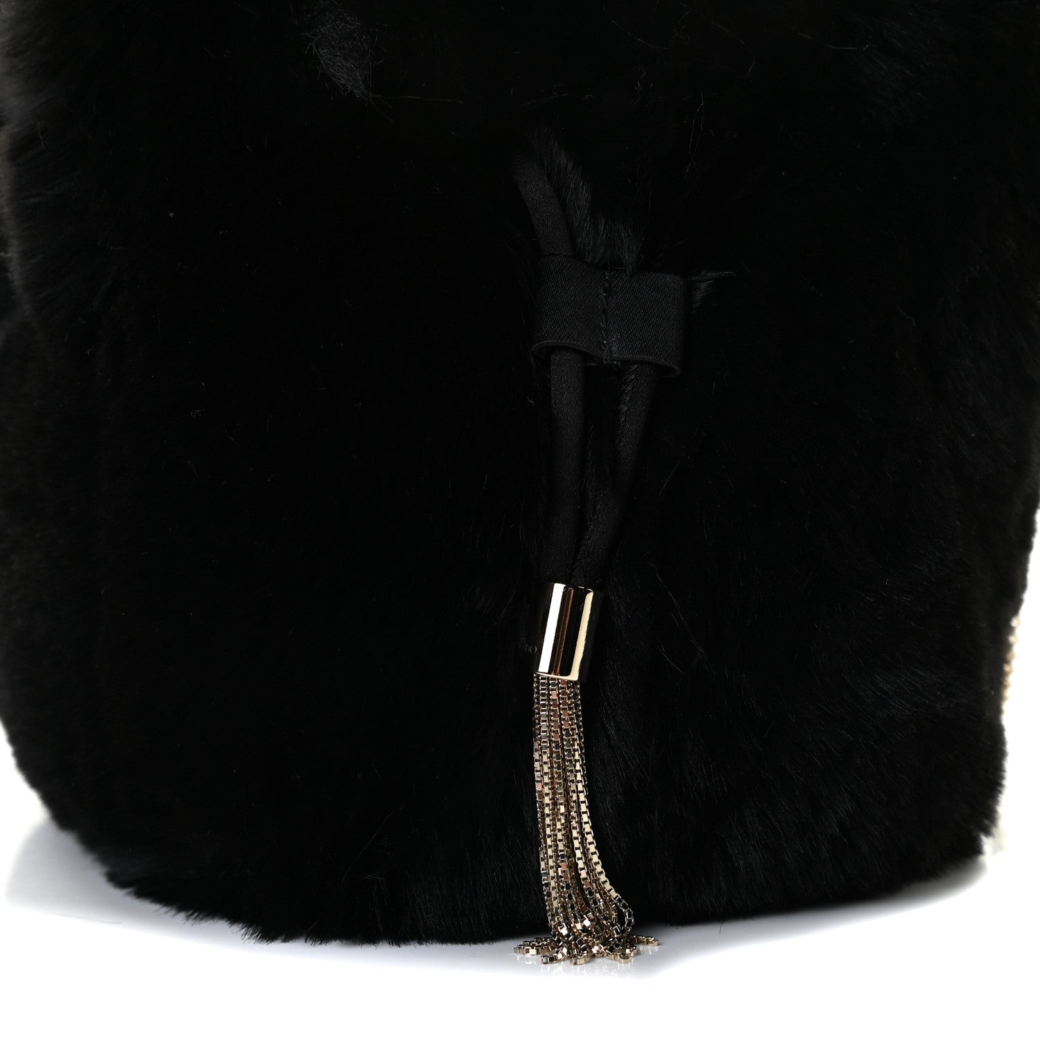 Jimmy Choo Faux Fur Bucket Bag Black 7 of 9