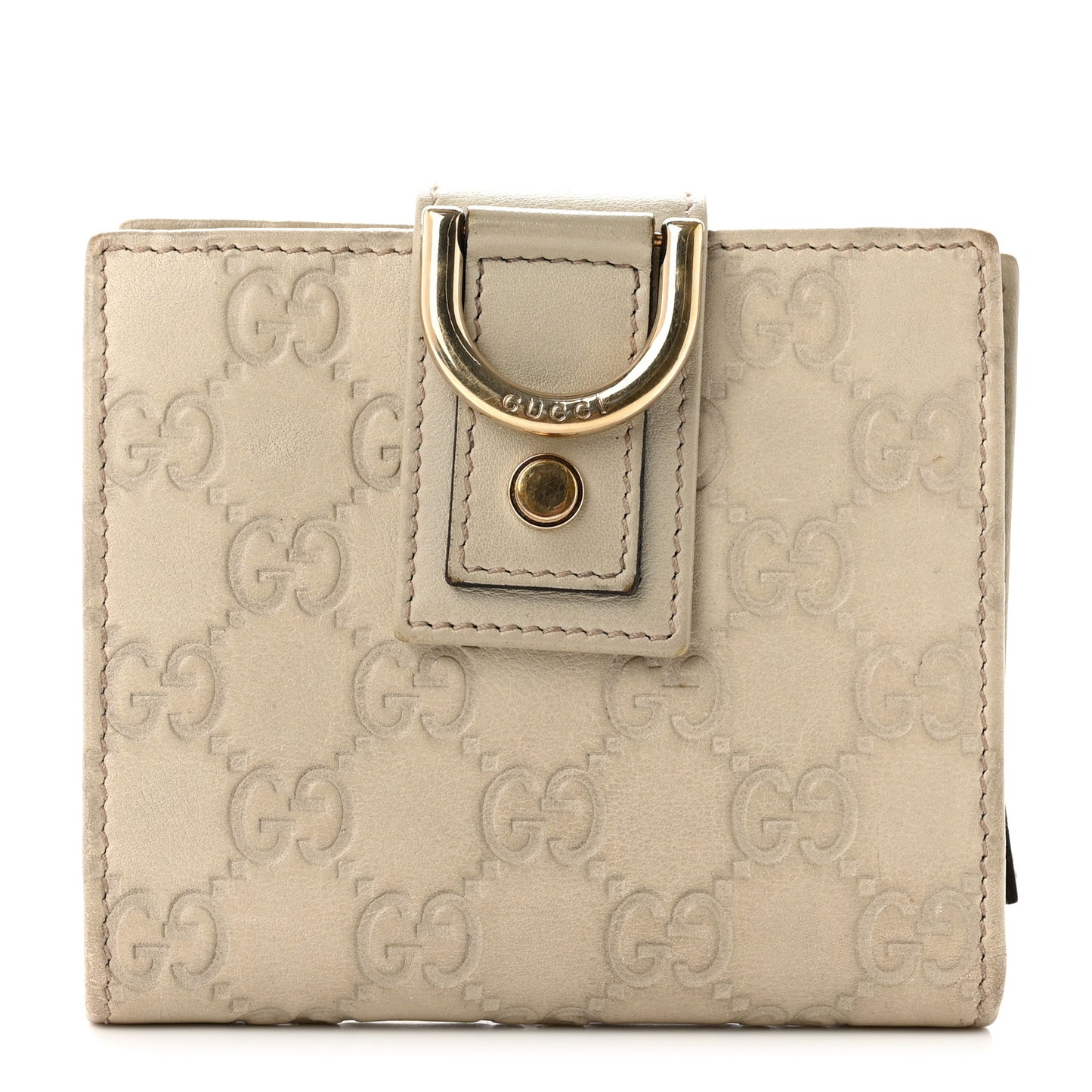 Guccissima D Ring Compact Wallet Off White