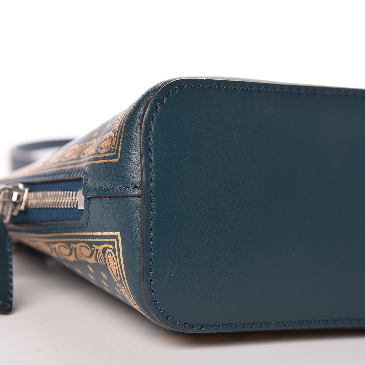 X SEGA Calfskin GUCCY Stars Mini Dome Shoulder Bag Dusty Turquoise Gold