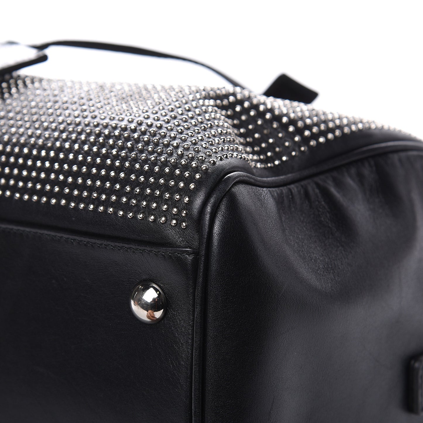 Calfskin Studded Classic Duffle 6 Black