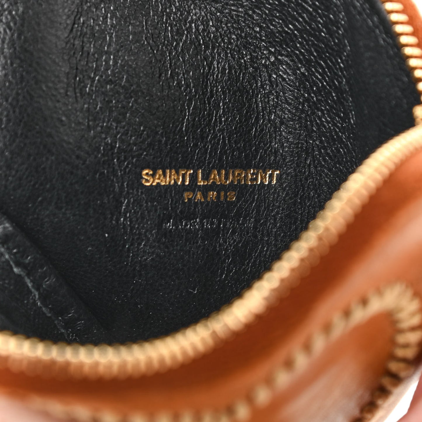 Calfskin Monogram Heart Key Pouch Brown