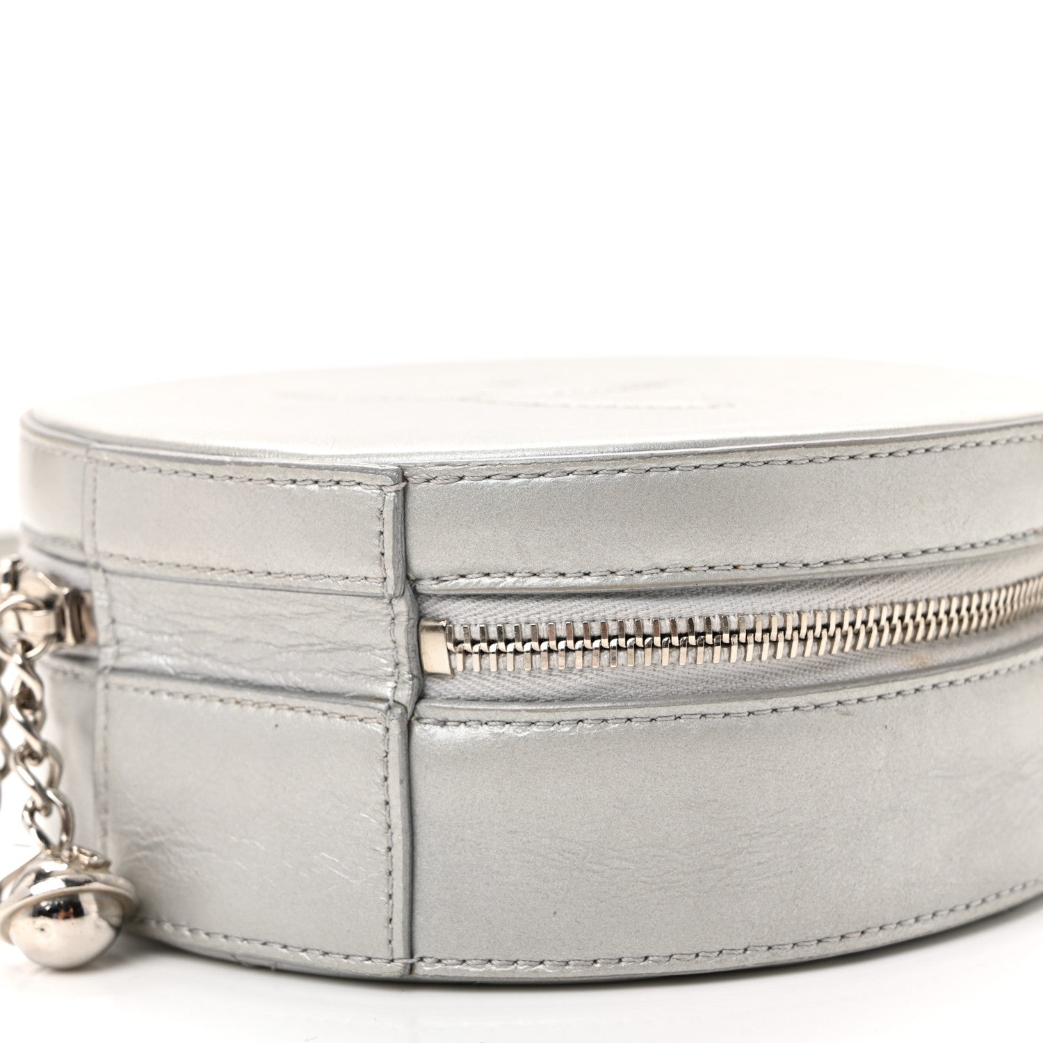 Chanel Metallic Glazed Calfskin Round As Earth Evening Bag Silver 10 of 10