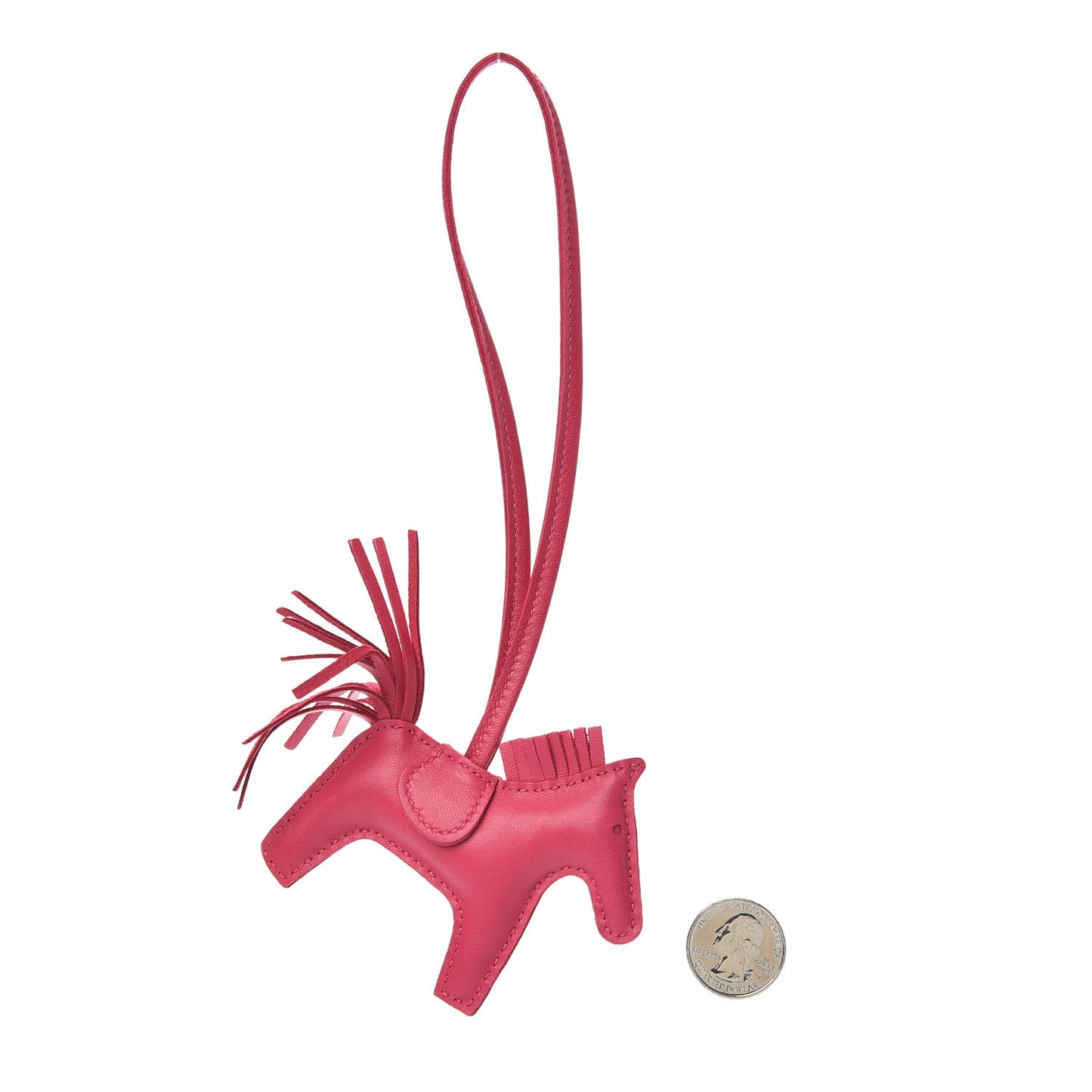 Milo Lambskin Grigri Rodeo Horse Bag Charm PM Rose Mexico