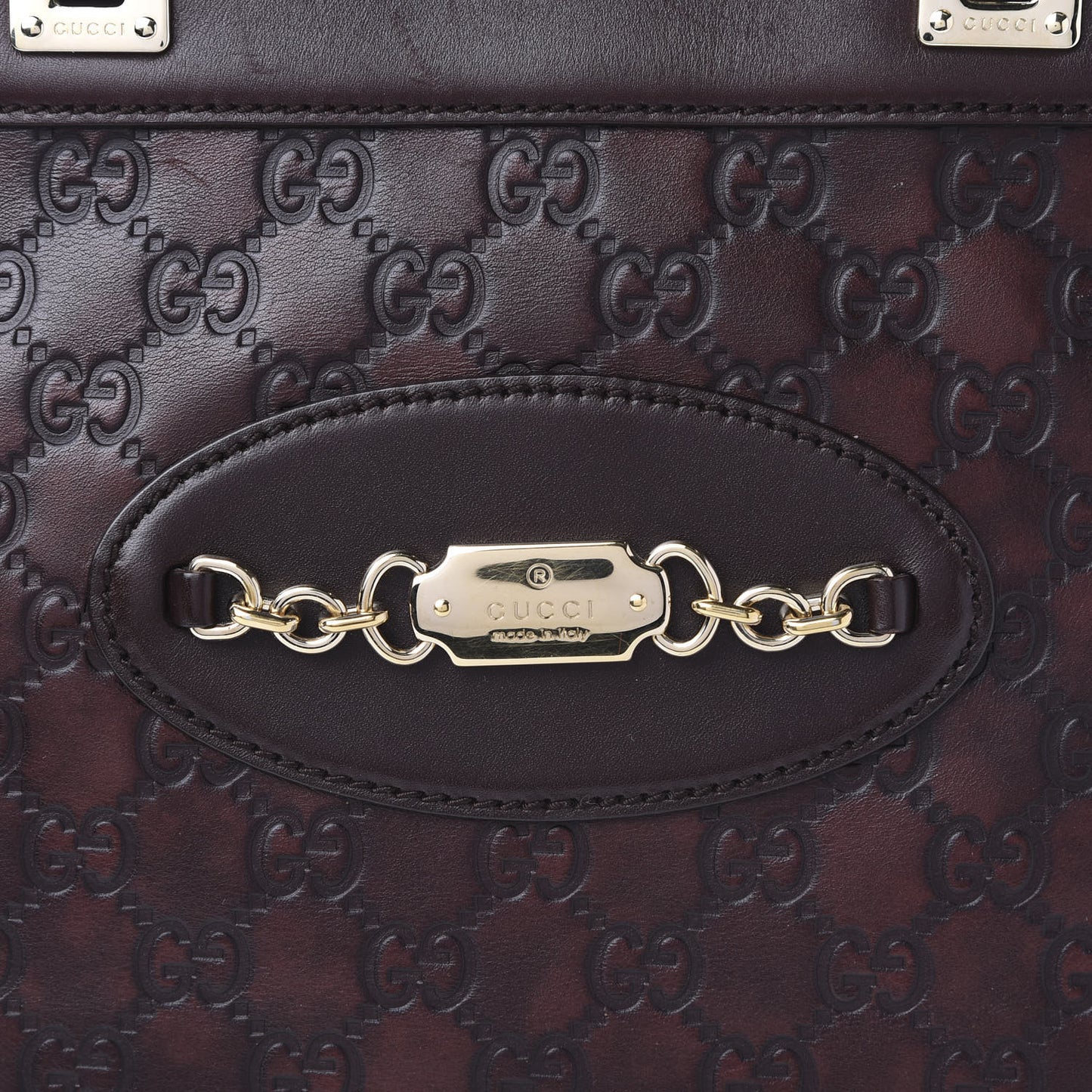 Guccissima Large Punch Tote Chocolate Brown