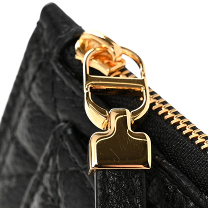 Christian Dior Supple Calfskin Cannage Caro Cosmos Zipped Card Holder Black 10 of 11