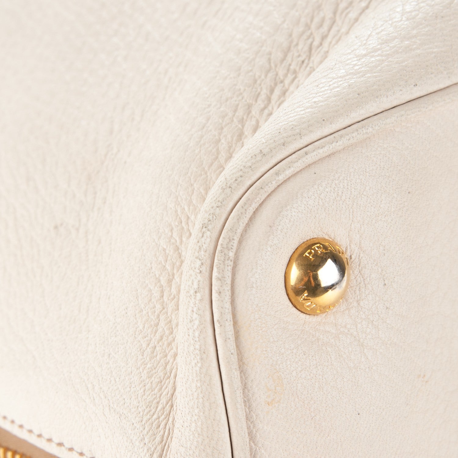 Prada Cervo Deerskin Zip Tote Talco 11 of 13