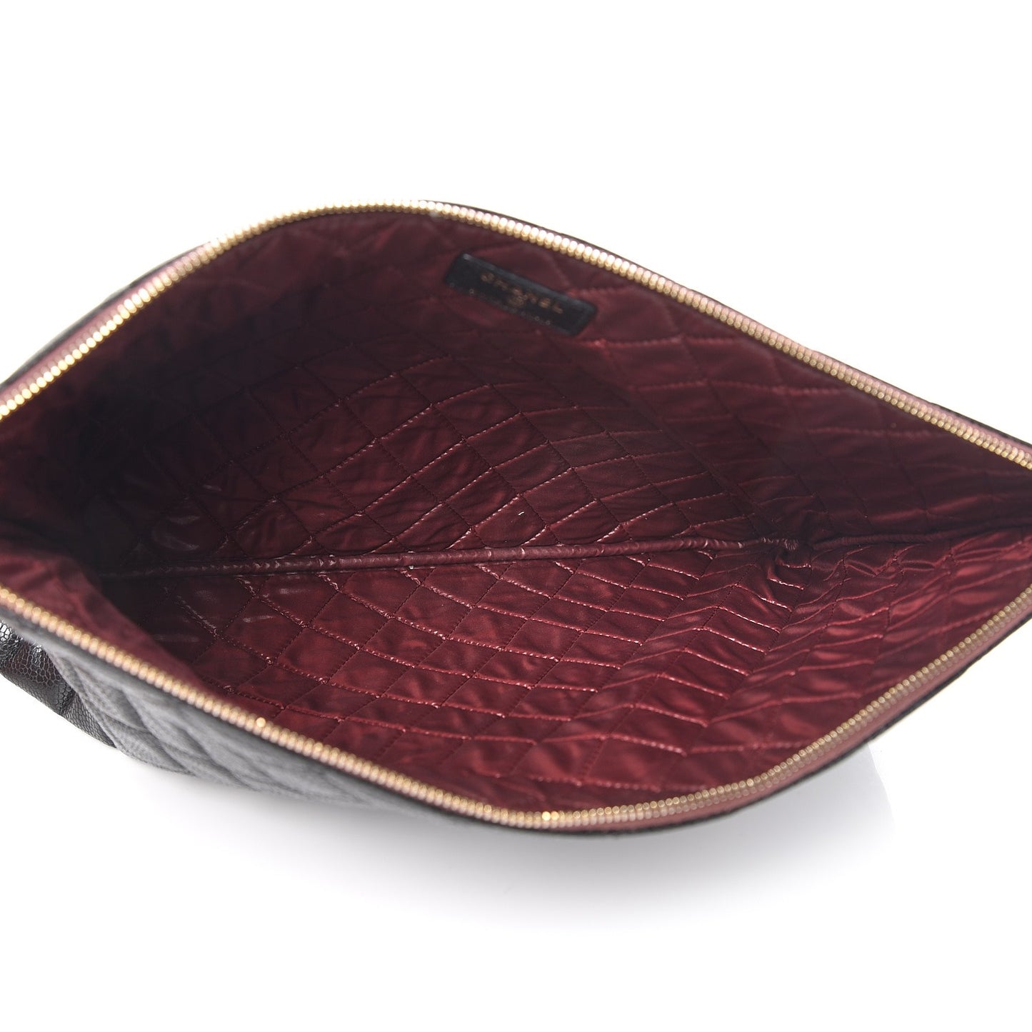 Caviar Quilted Large Cosmetic Case Black