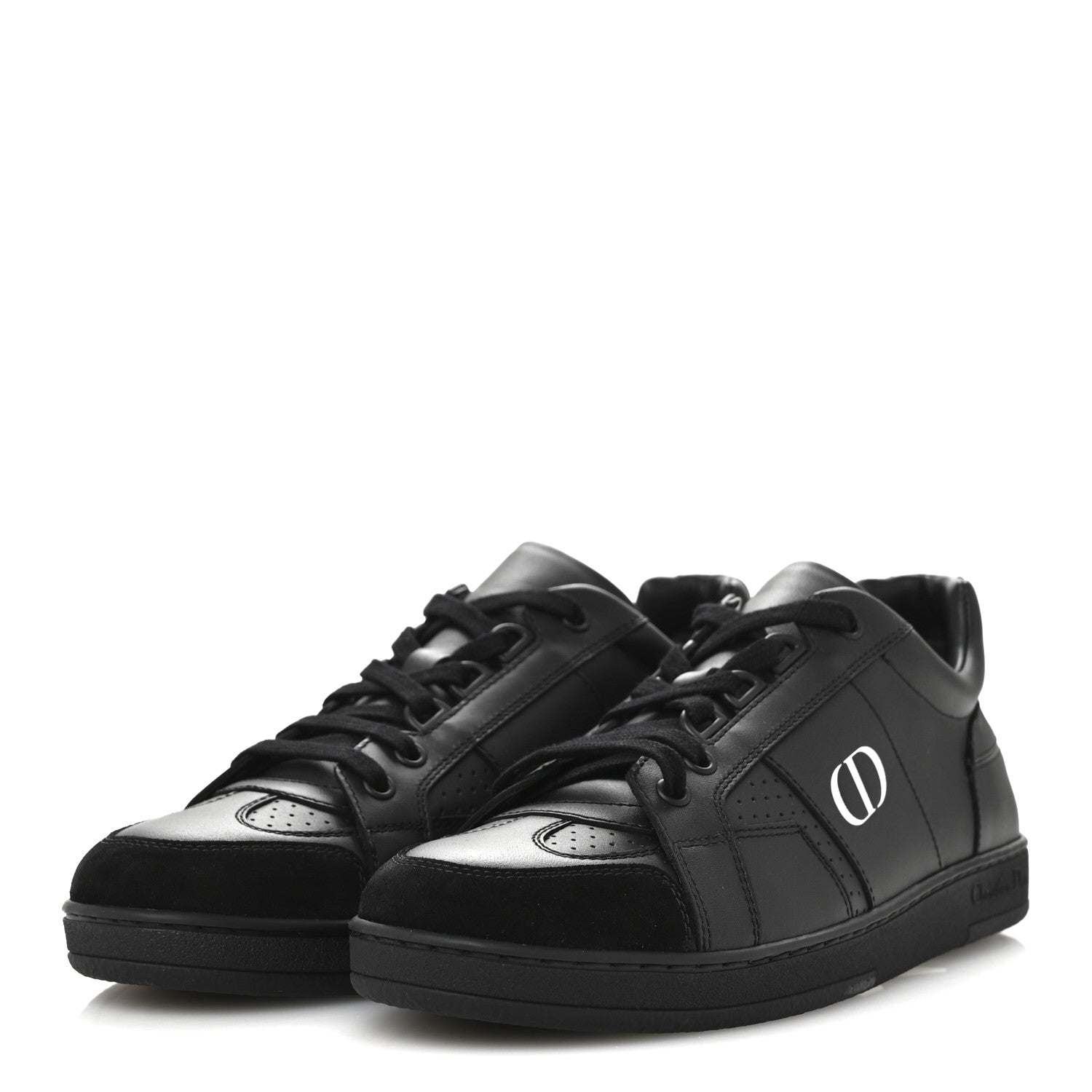 Christian Dior Calfskin Suede Logo Sneakers 37.5 Black 4 of 9