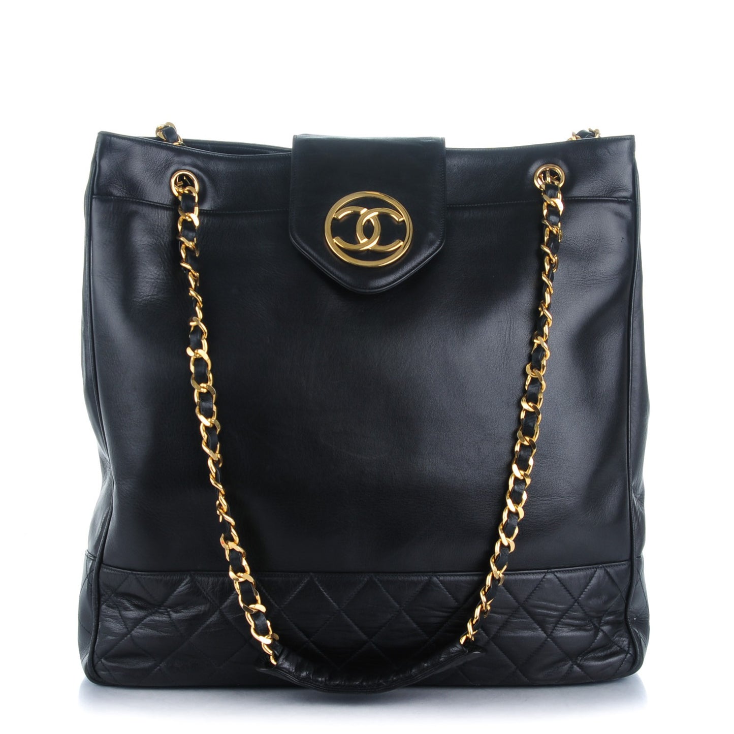 Lambskin Quilted Shoulder Bag Black