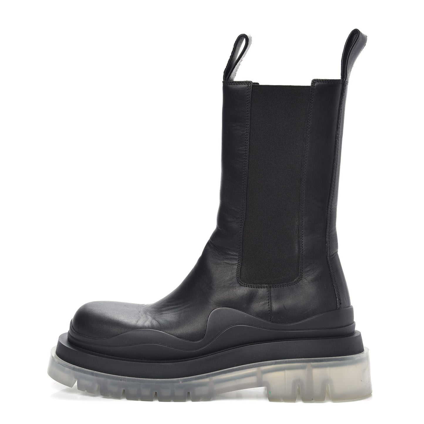 Calfskin The Tire Chelsea Boots 37.5 Black Transparent