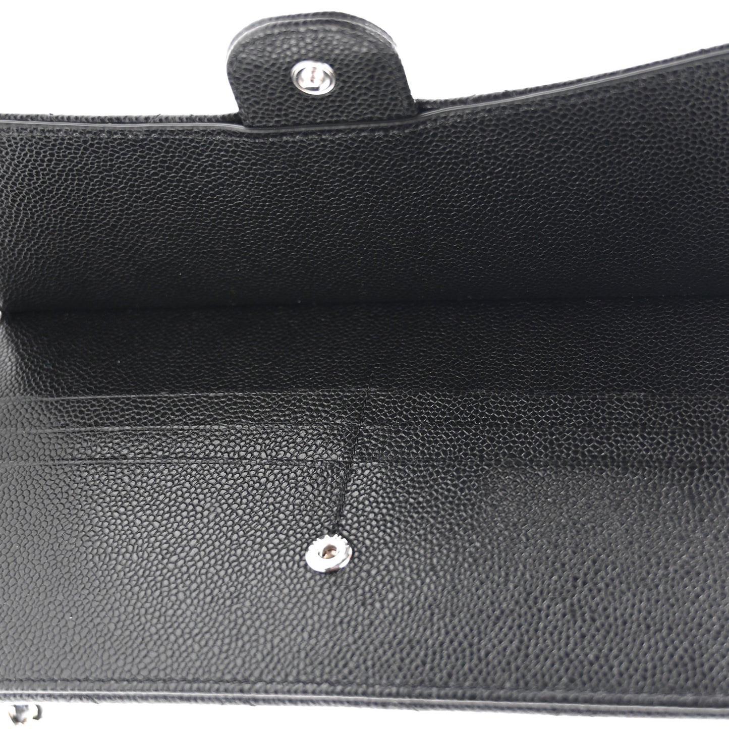 Caviar Quilted Classic Pouch With Handle Black