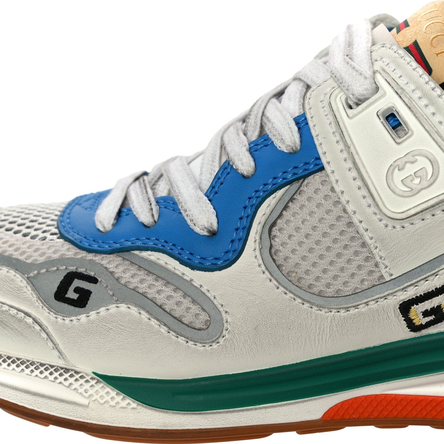 Gucci Calfskin Womens Ultrapace Sneakers 36.5 White Silver 16 of 18