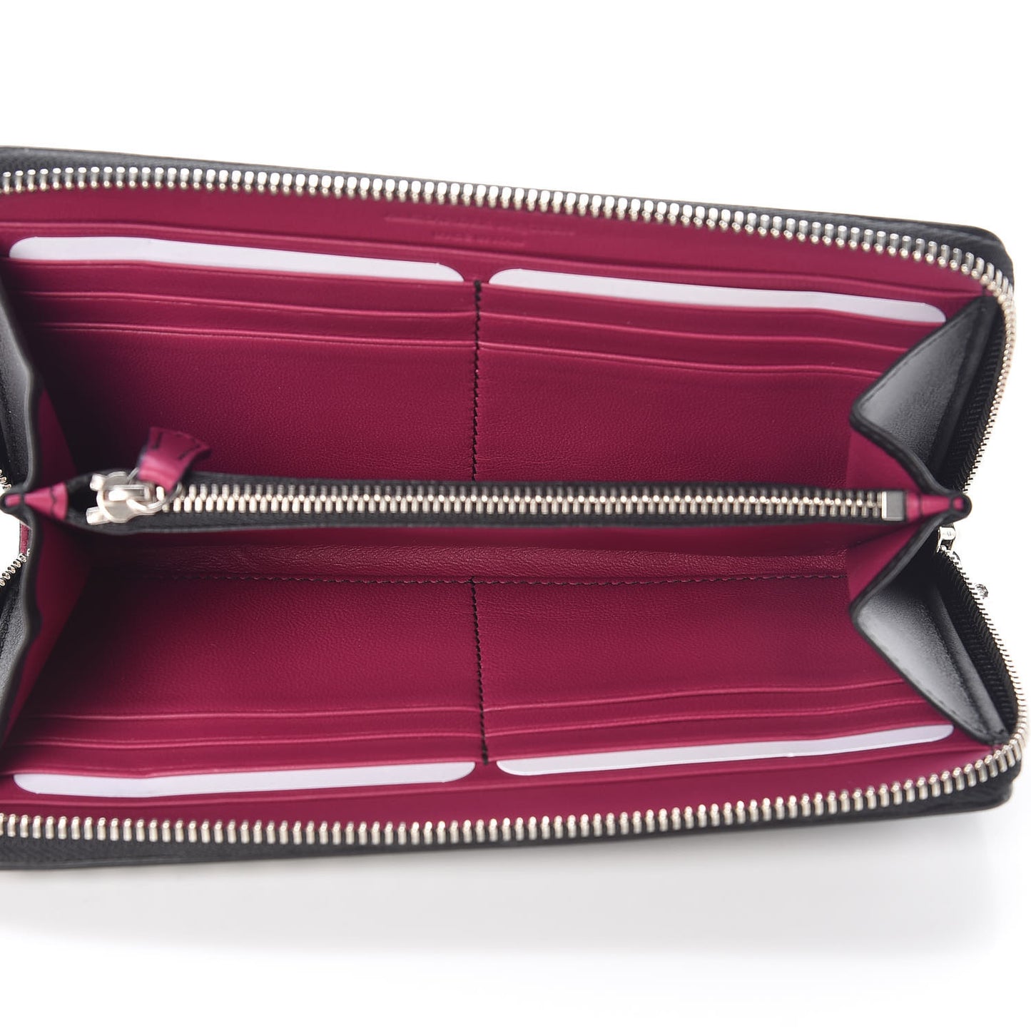 Nappa Studded Skull Continental Zip Wallet Black