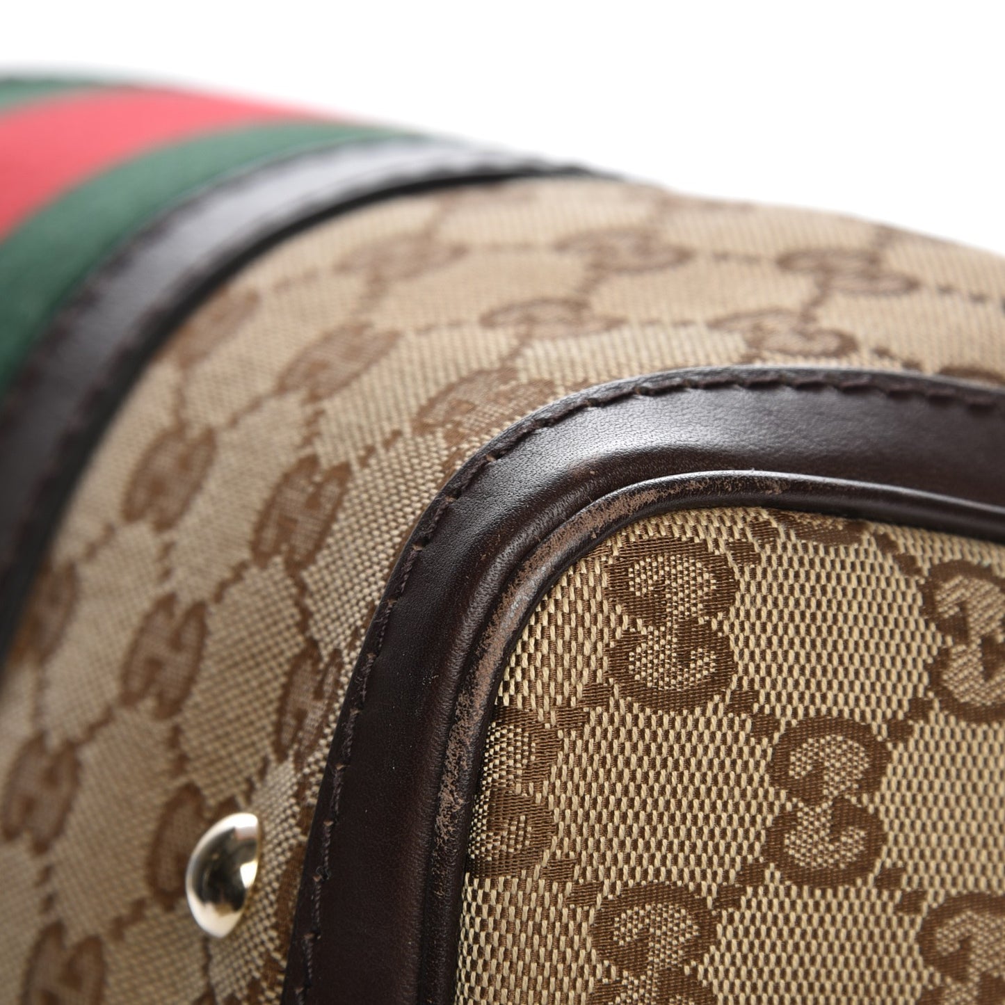 Monogram Vintage Web Medium Boston Dark Brown