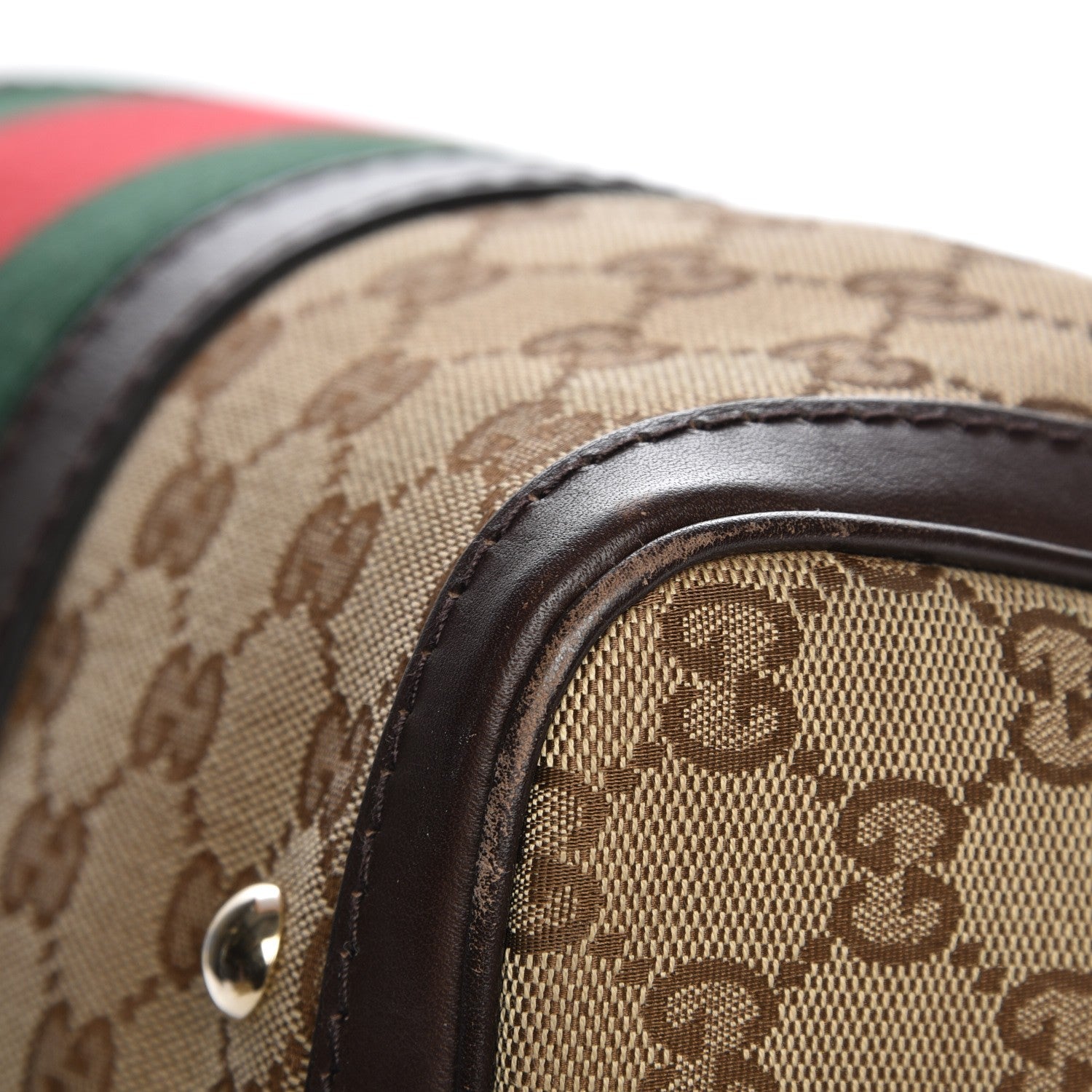 Gucci Monogram Vintage Web Medium Boston Dark Brown 15 of 15