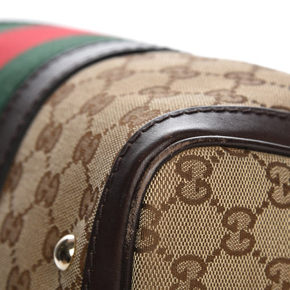 Gucci Monogram Vintage Web Medium Boston Dark Brown 15 of 15