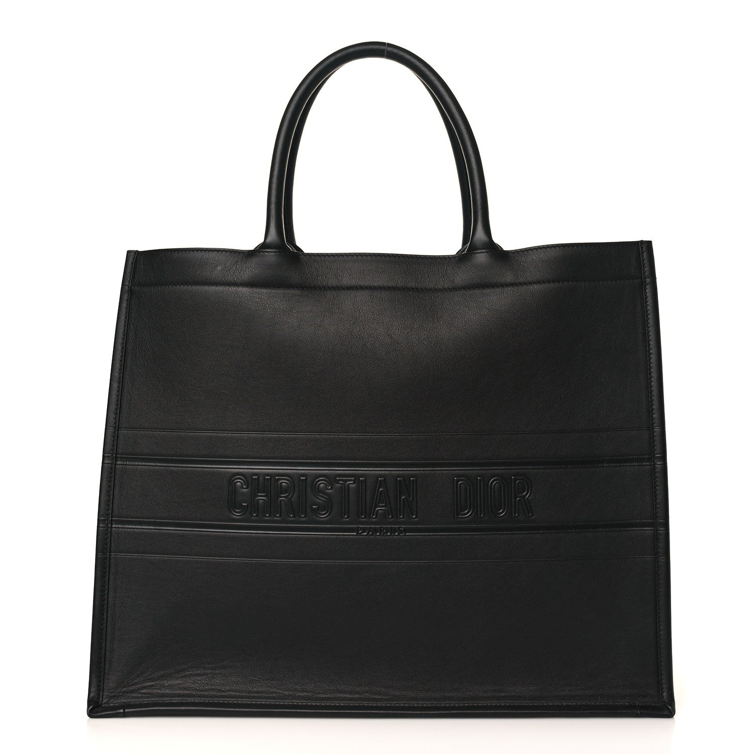 Christian Dior Calfskin Embossed Large Book Tote Black 1 of 8