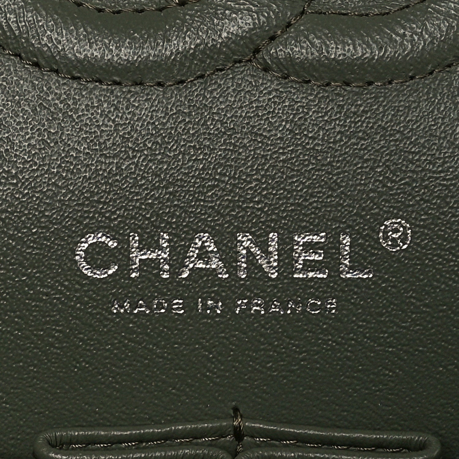 Chanel Caviar Chevron Quilted Medium Double Flap  Green 6 of 10