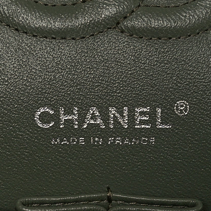 Chanel Caviar Chevron Quilted Medium Double Flap  Green 6 of 10