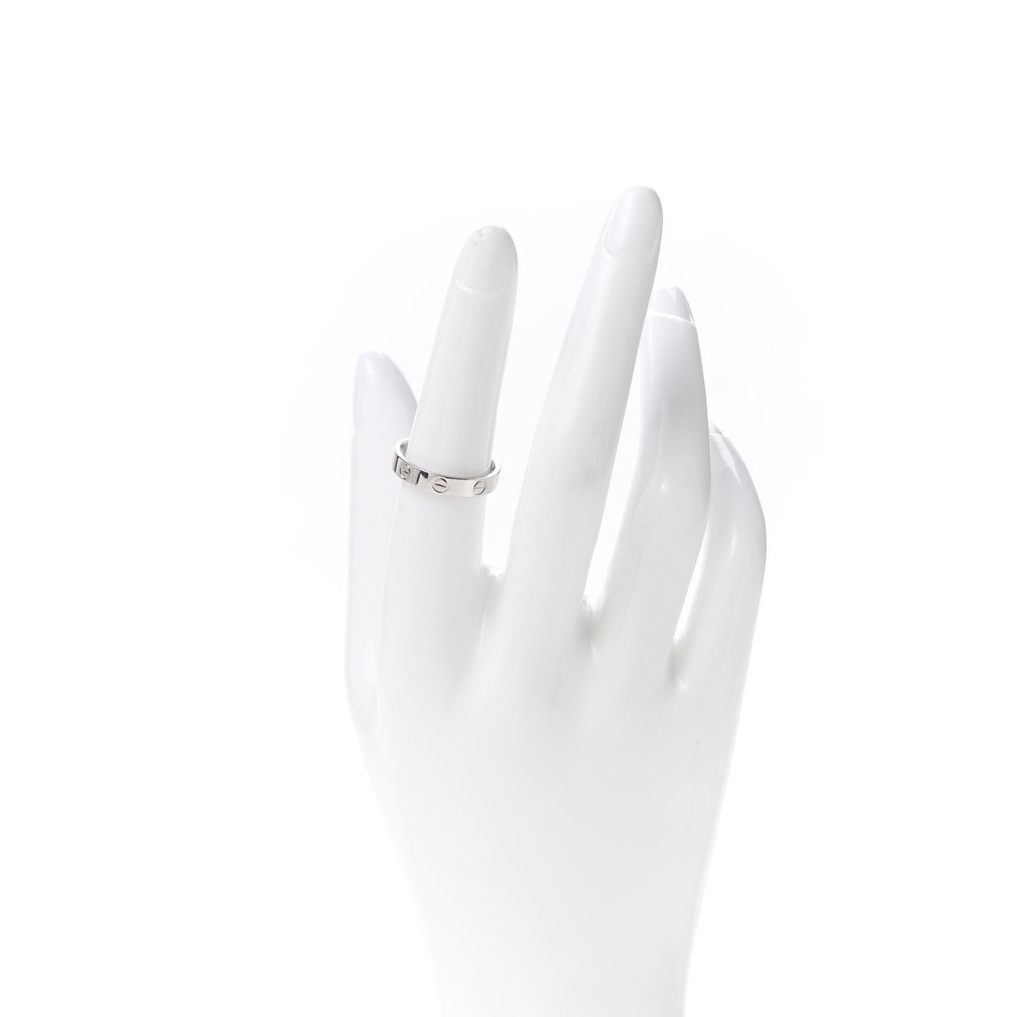 18K White Gold 3.5mm LOVE Wedding Band Ring 54 6.75