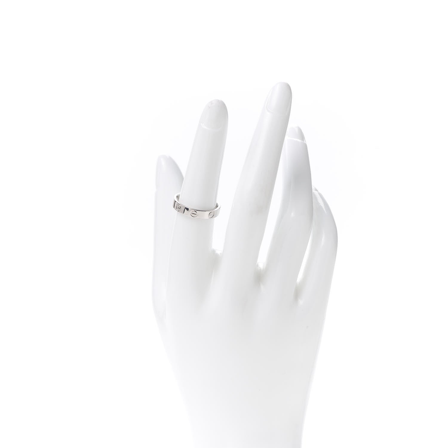 Cartier 18K White Gold 3.5mm LOVE Wedding Band Ring 54 6.75 2 of 4