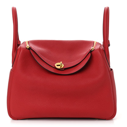 Hermes Taurillon Clemence Lindy 30 Rouge Casaque 1 of 11