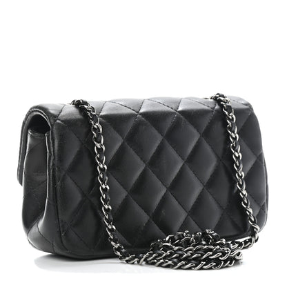 Chanel Lambskin Quilted Extra Mini Rectangular Flap Black 2 of 6