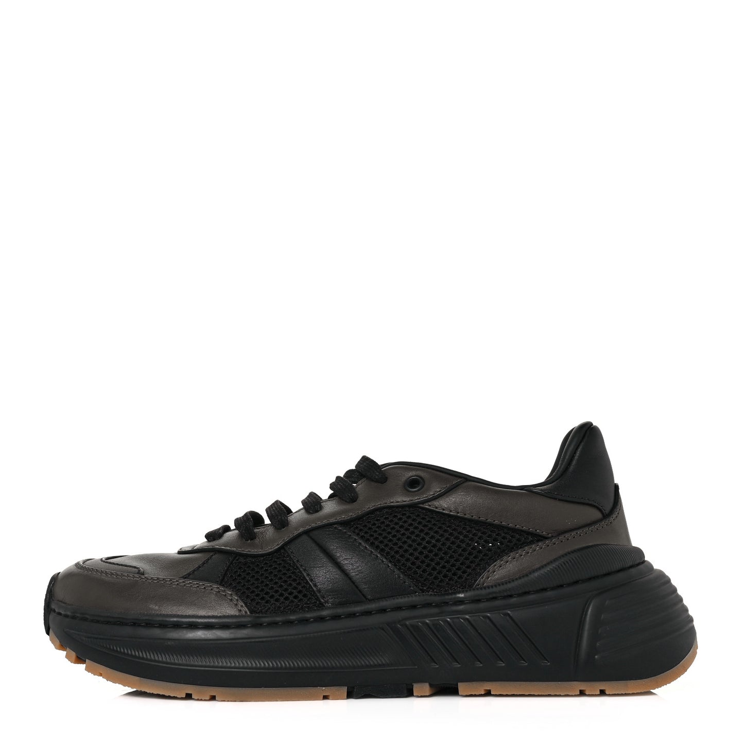 Calfskin Technical Mesh Speedster Sneakers 41 Black Khaki