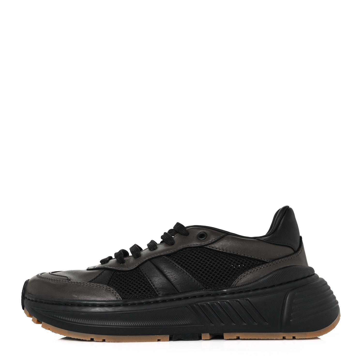 Bottega Veneta Calfskin Technical Mesh Speedster Sneakers 41 Black Khaki 1 of 6