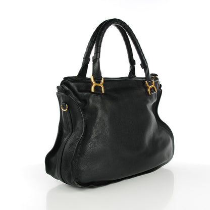 Chloe Calfskin Braided Large Marcie Satchel Black 3 of 9