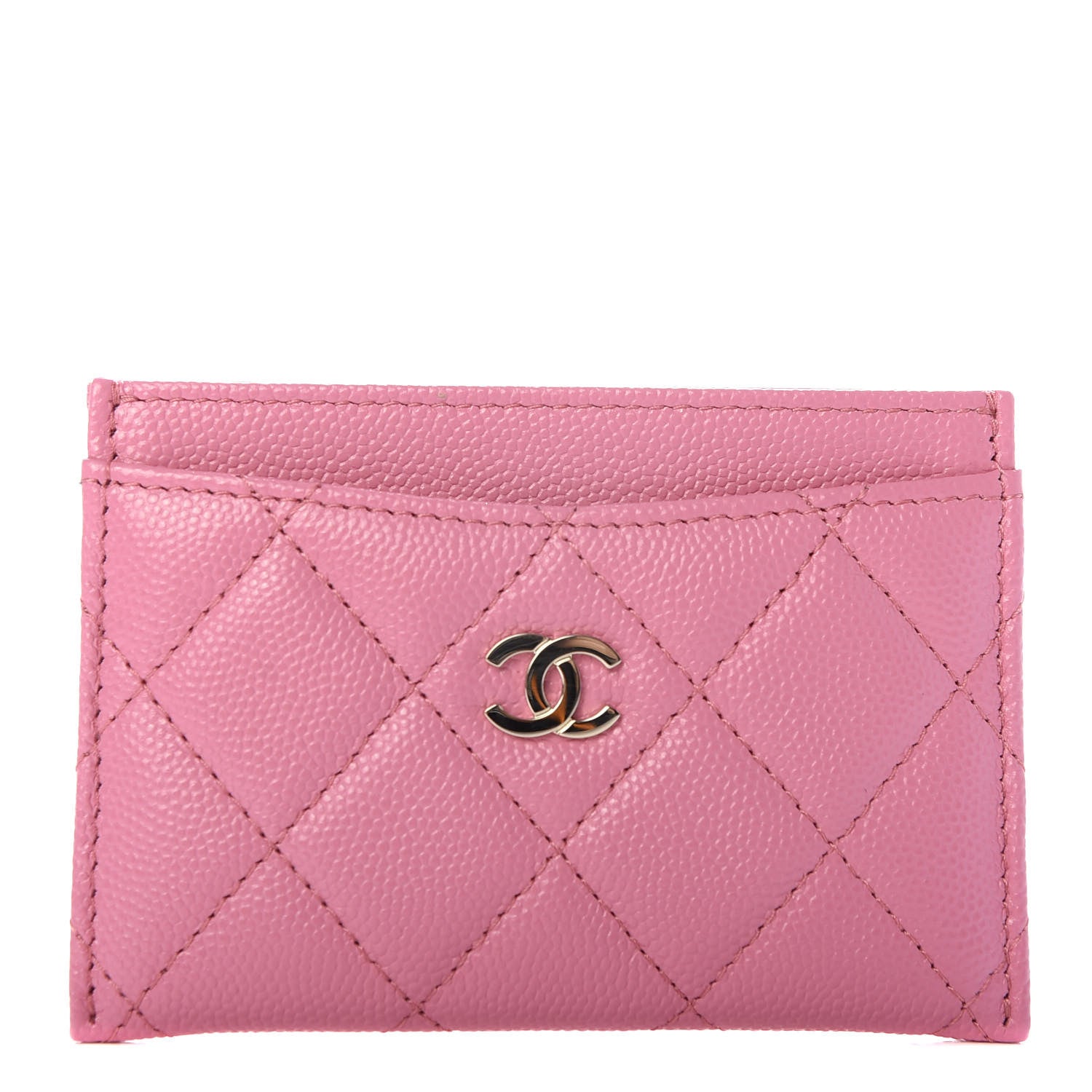 Chanel Caviar Quilted Card Holder Pink 1 of 9