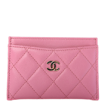 Chanel Caviar Quilted Card Holder Pink 1 of 9
