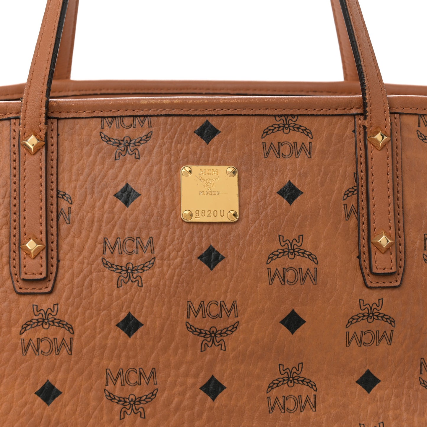 Visetos Medium Anya Top Zip Shopper Tote Cognac