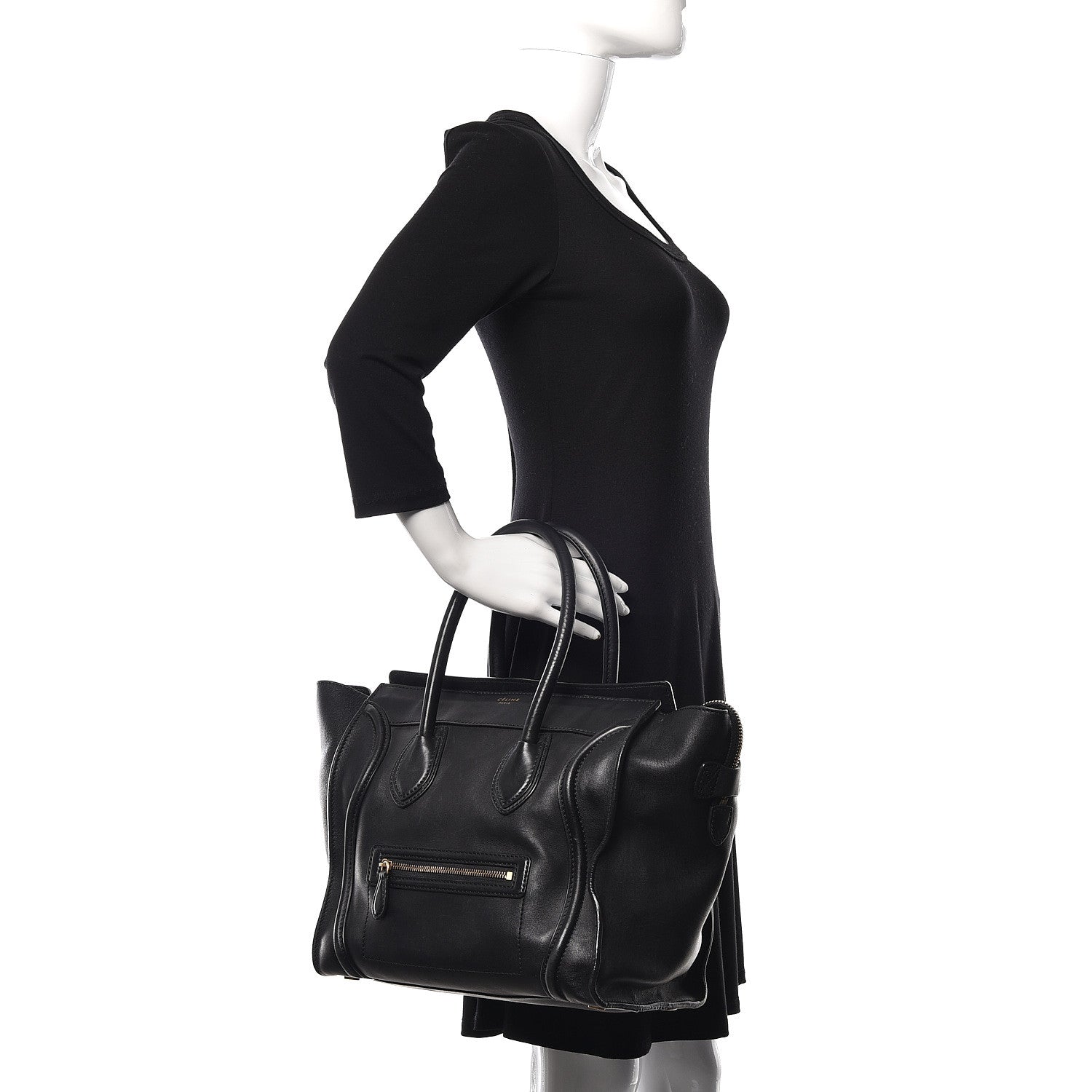Celine Smooth Calfskin Mini Luggage Black 2 of 20