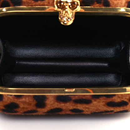 Alexander McQueen Calf Hair Leopard Print Skull Box Clutch 10 of 13