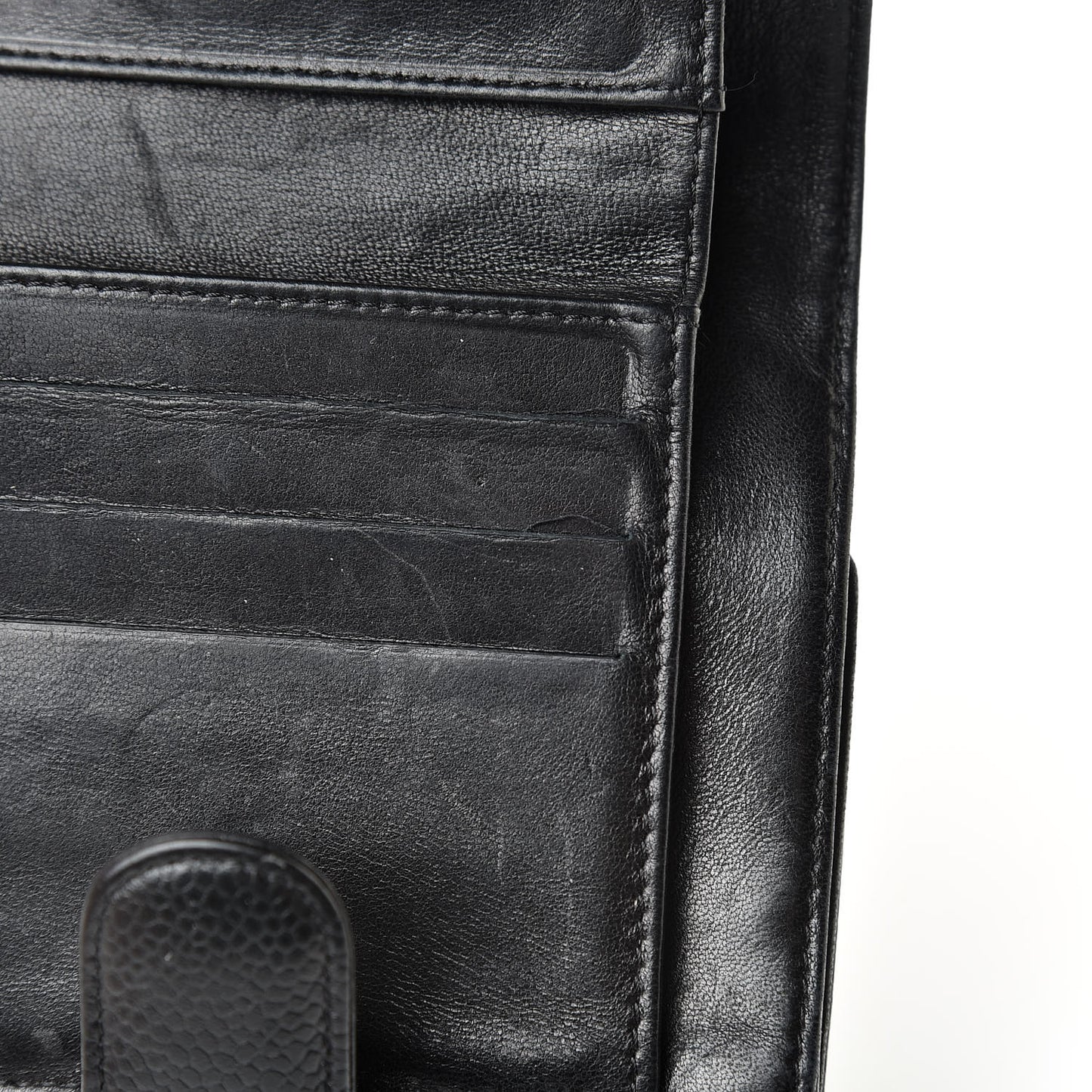 Caviar Timeless CC Compact Flap Wallet Black