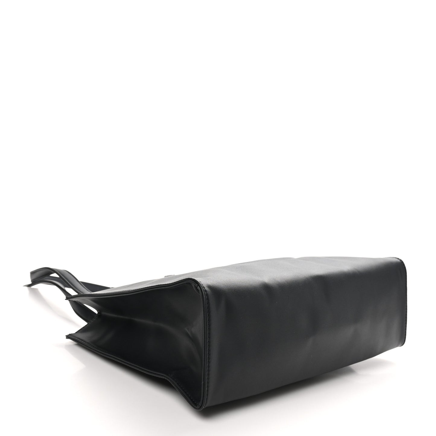 Vegan Leather Medium Shopping Bag Black