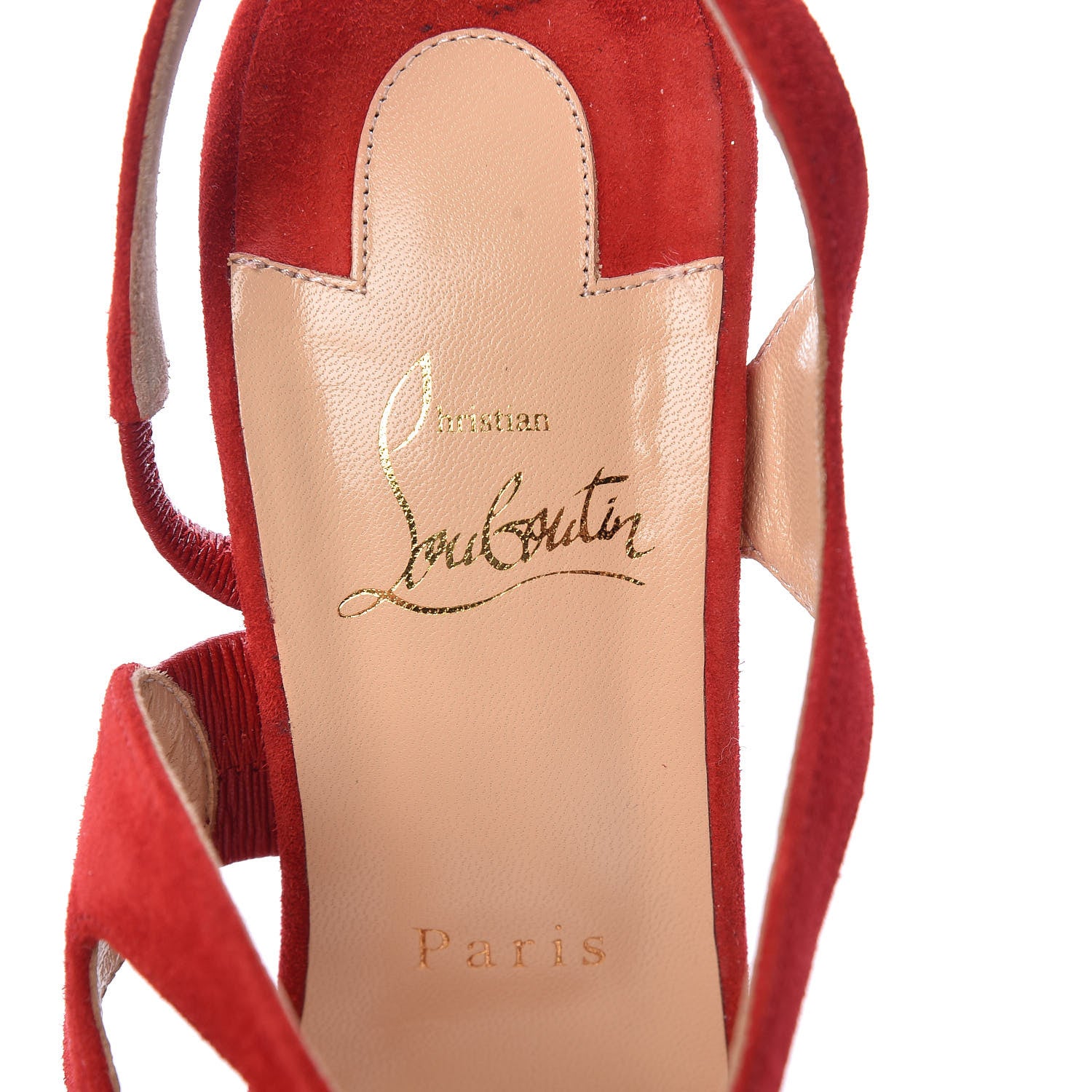 Christian Louboutin Veau Velours Vavazou 100 Strappy Sandals 39.5 Loubi 5 of 9