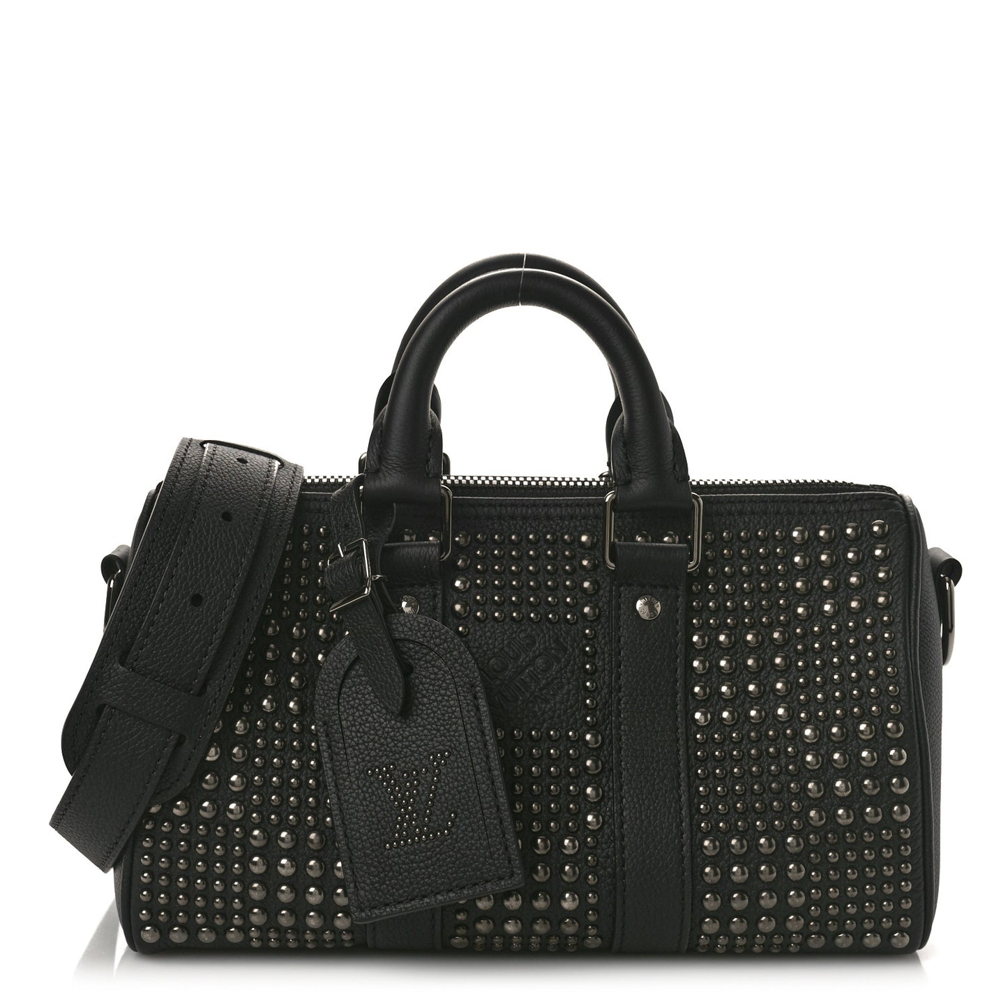 Calfskin Studded Keepall Bandouliere 25 Black