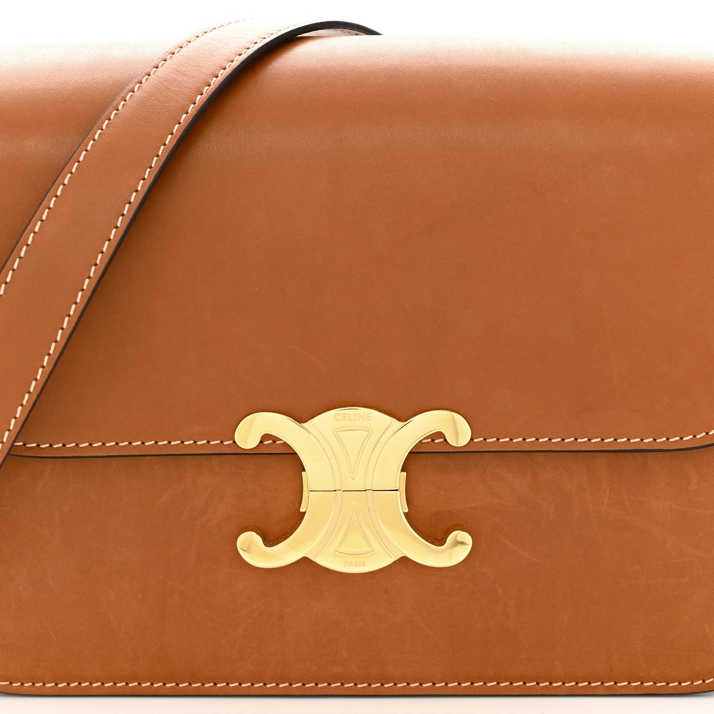 Natural Calfskin Medium Triomphe Tan