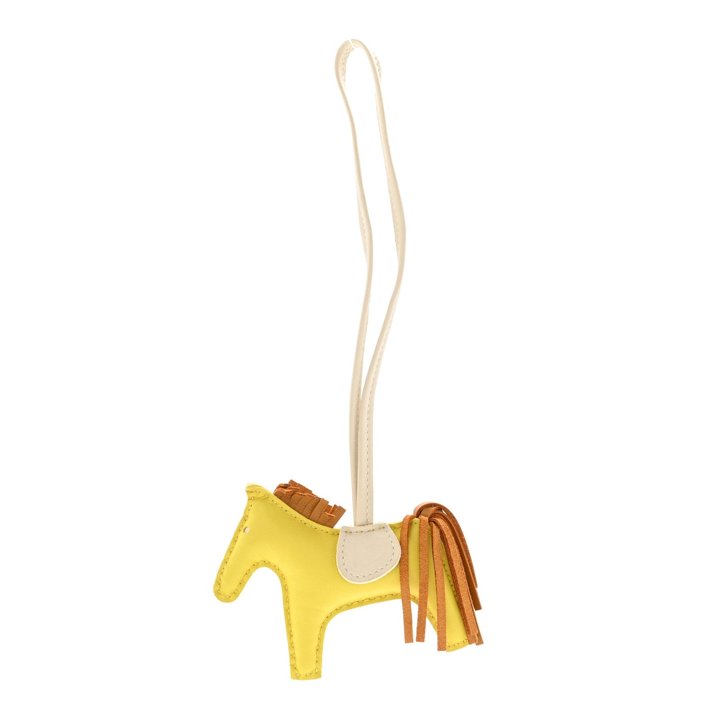 Milo Lambskin Grigri Rodeo Horse Bag Charm PM Lime Sesame Craie