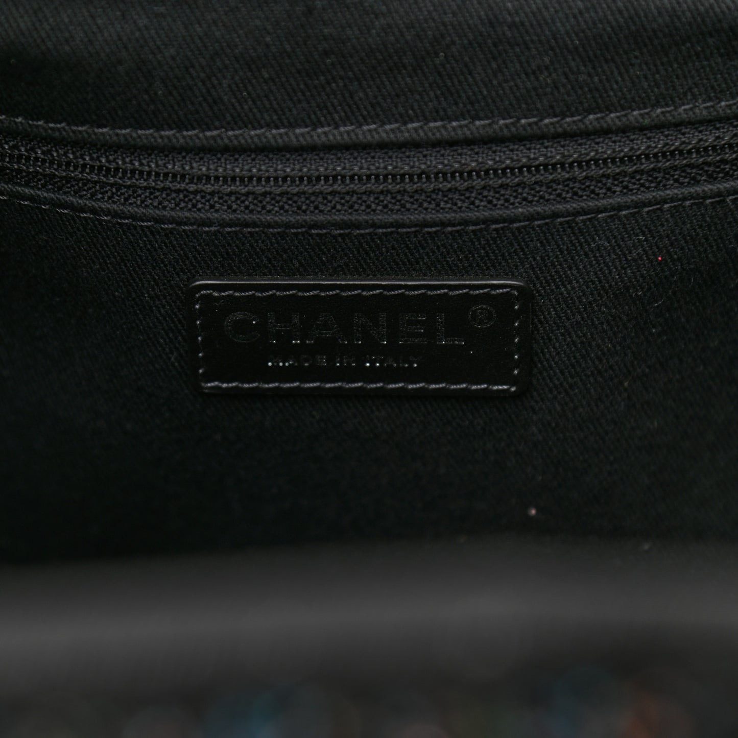 Calfskin Sequin Medium Deauville Tote Black