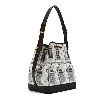 Louis Vuitton X FORNASETTI Calfskin Architettura Noe MM Black White 3 of 9