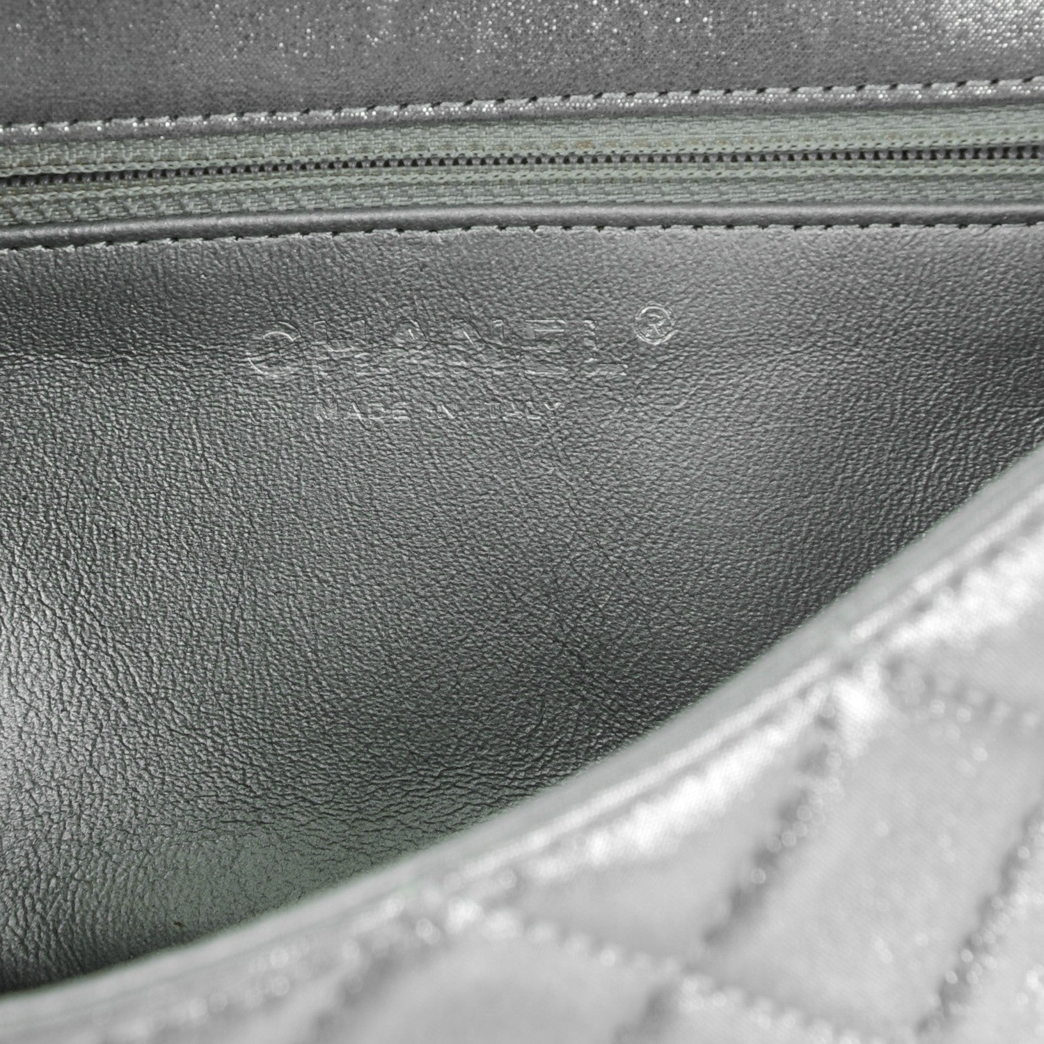 Chanel Iridescent Calfskin Quilted Small Roll Reissue Clutch Silver 7 of 8