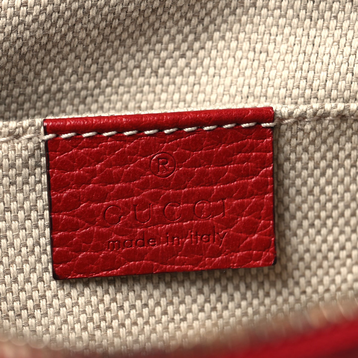 Dollar Calfskin Bi-Color Small Soho Disco Bag New Rosette Hibiscus Red