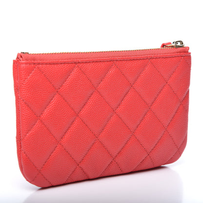Chanel Caviar Quilted Small Cosmetic Case Dark Pink 2 of 9