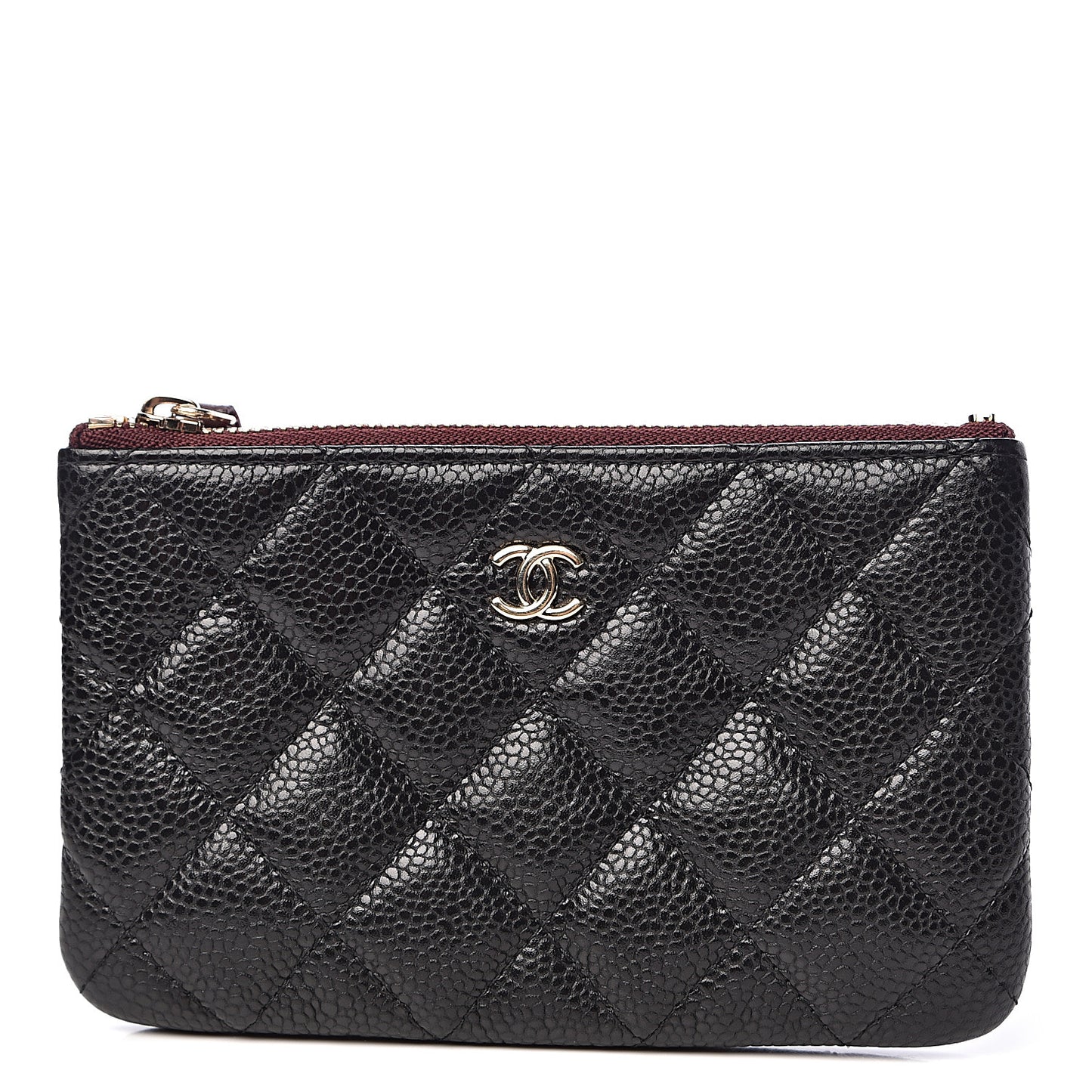 Caviar Quilted Small Cosmetic Case Black